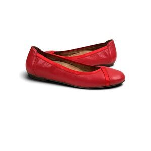 Vionic Caroll Ballet Flats Cherry Red Leather Women's Size 9 Elegant Orthopedic